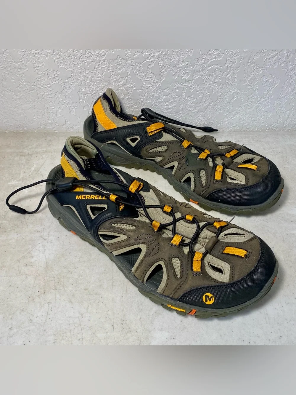 Merrell All Out Blaze Sieve Shoes Mens 9 Hiking Water Sandals Taupe Black Orange